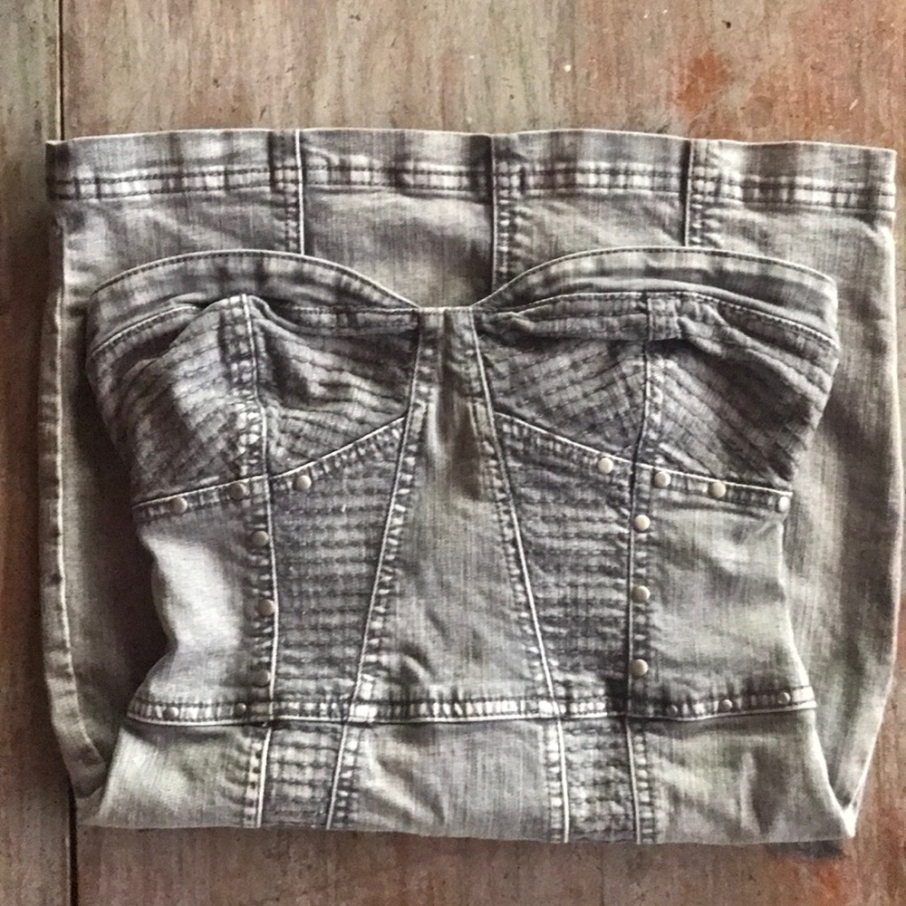 G by Guess XS Strapless Bustier Jean Dress